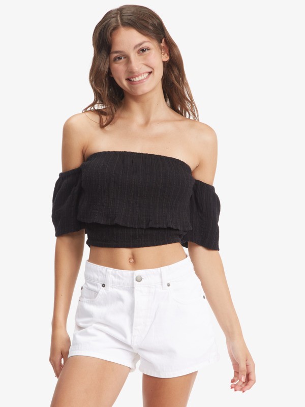 Seaside Heaven Off The Shoulder Crop Top