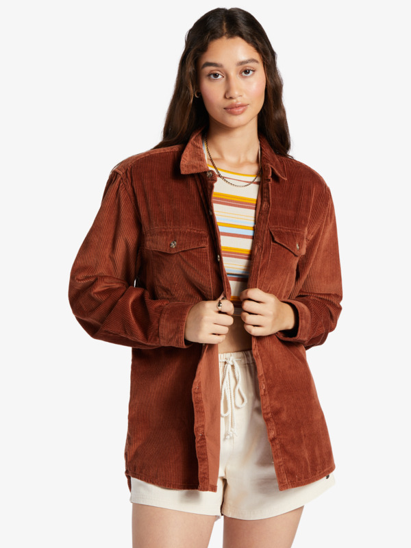 Let It Go Long Sleeve Corduroy Shirt - Click Image to Close