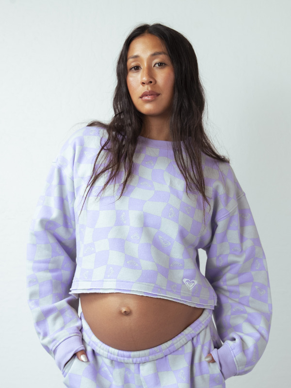 Kelia Fleece Crop Sweatshirt - Click Image to Close