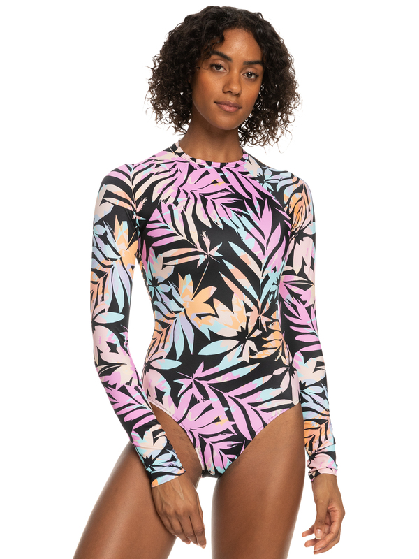 Roxy Active UPF 50 Long Sleeve Back Zip One Piece Swimsuit - Click Image to Close