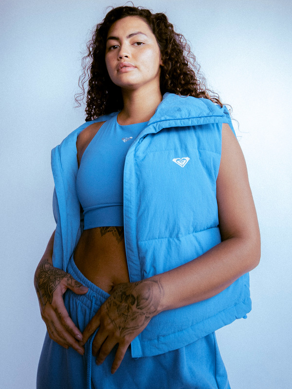 Kelia Oversized Zip-Up Puffer Vest - Click Image to Close